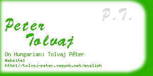 peter tolvaj business card